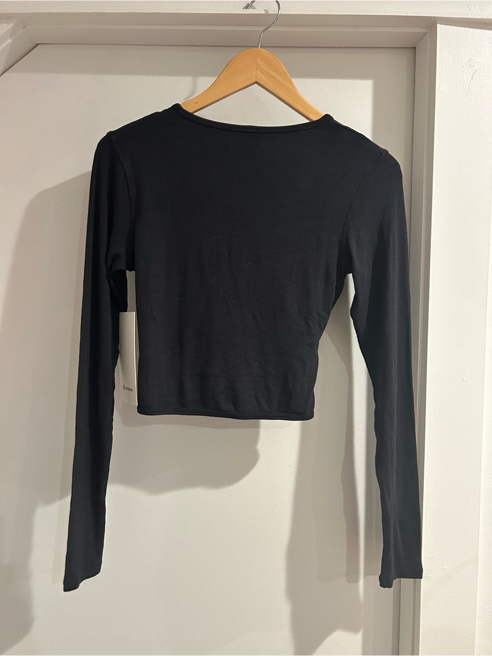 Lululemon wrap-front ribbed long sleeve top